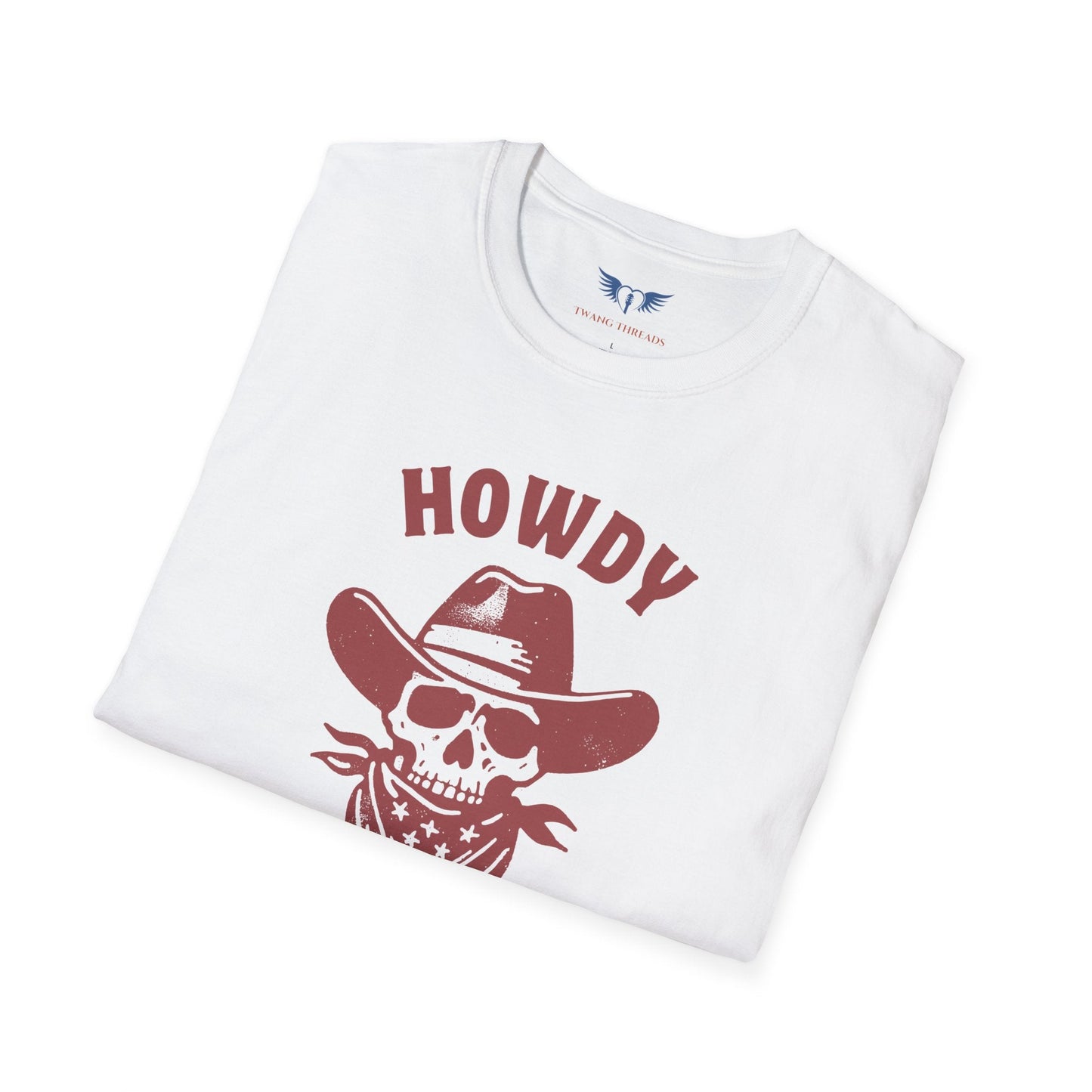 Howdy Partner Skull Western Cowboy T-Shirt