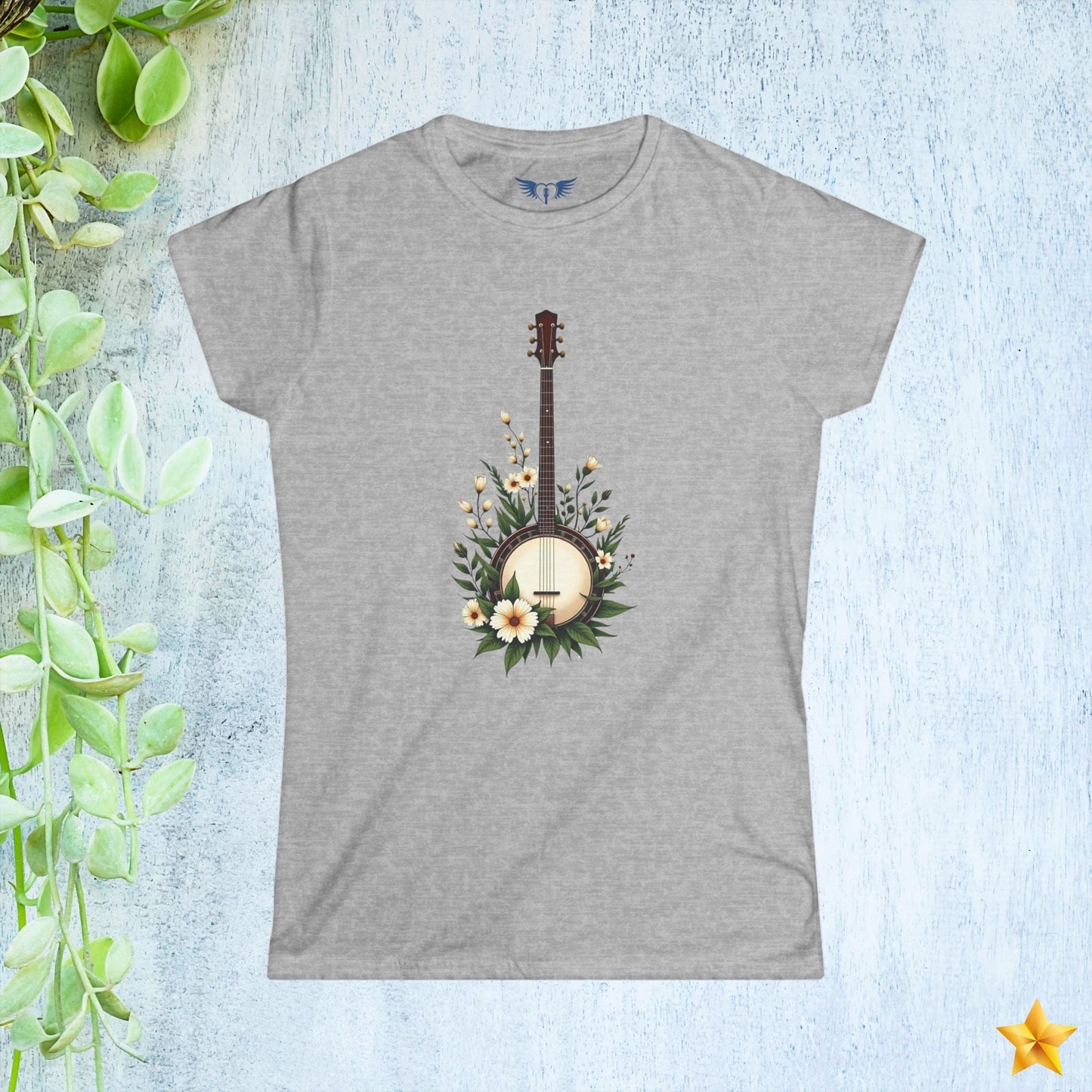 Banjo with Vines & Flowers Women's T-Shirt