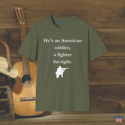 American Soldier Unisex T-Shirt - Fighter for Right