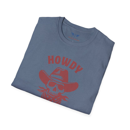 Howdy Partner Skull Western Cowboy T-Shirt