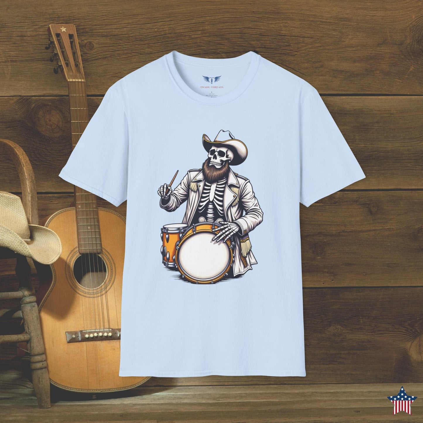 Cowboy Skeleton Drummer T-Shirt