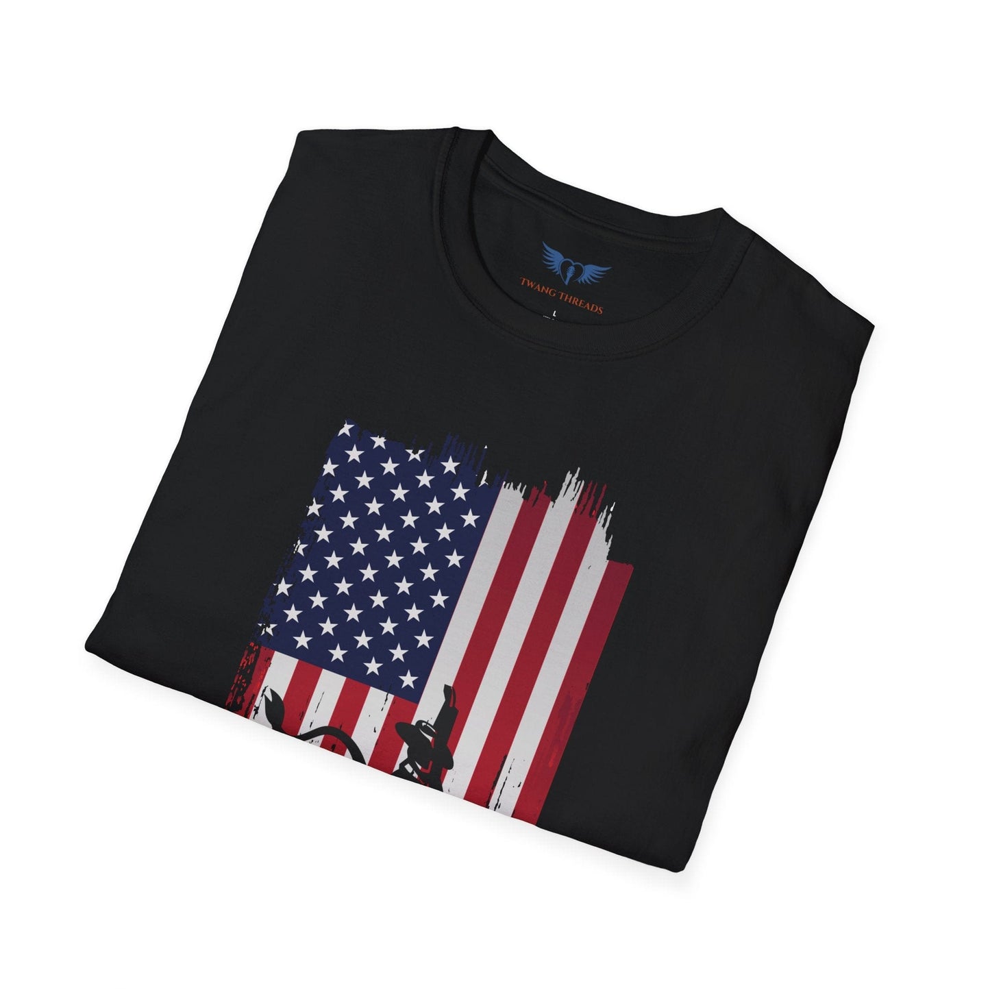 American Flag Bull Riding T-Shirt