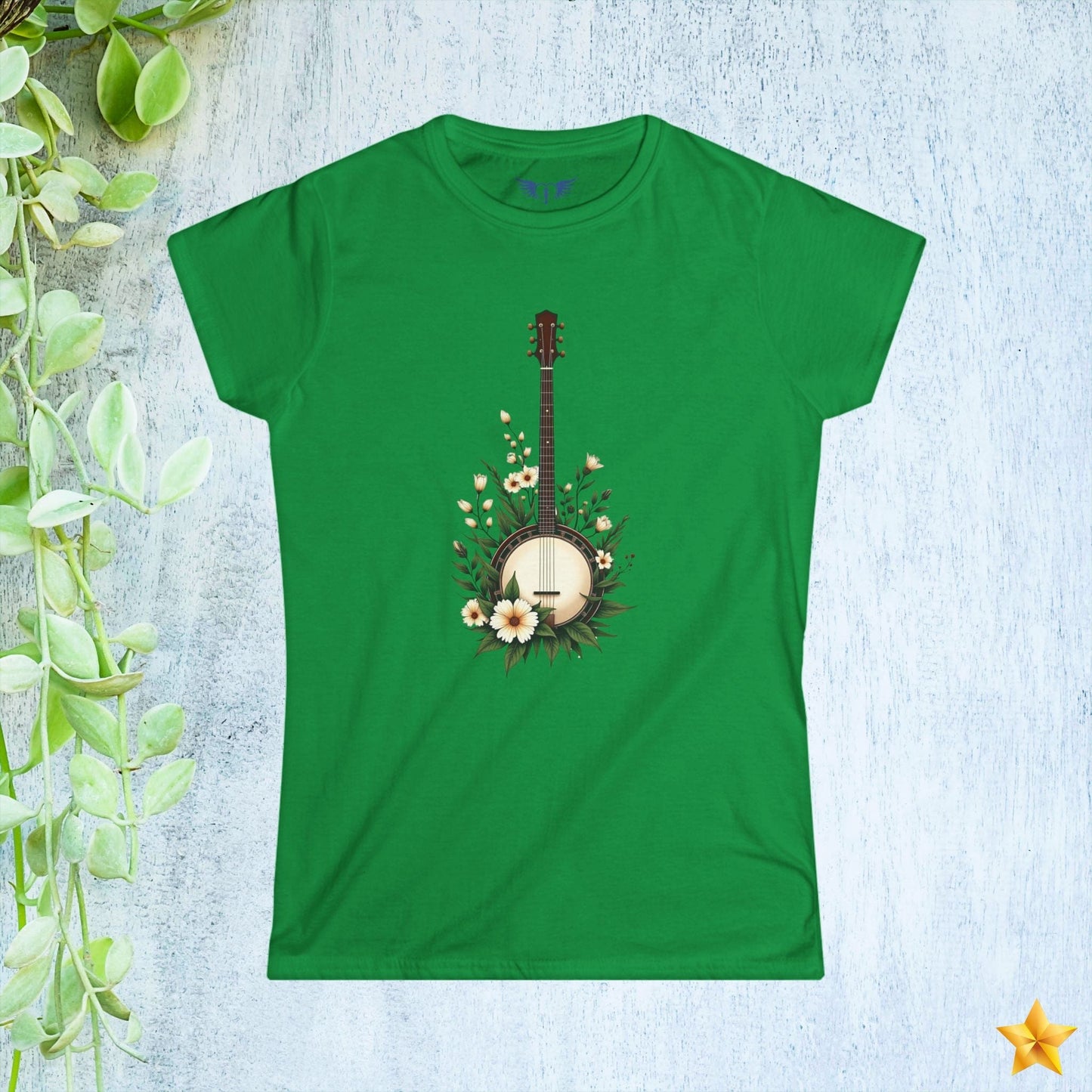 Banjo with Vines & Flowers Women's T-Shirt