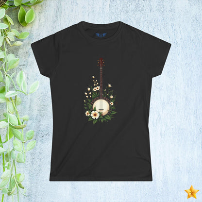 Banjo with Vines & Flowers Women's T-Shirt