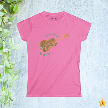 Groovy Music Guitar Women's T-Shirt