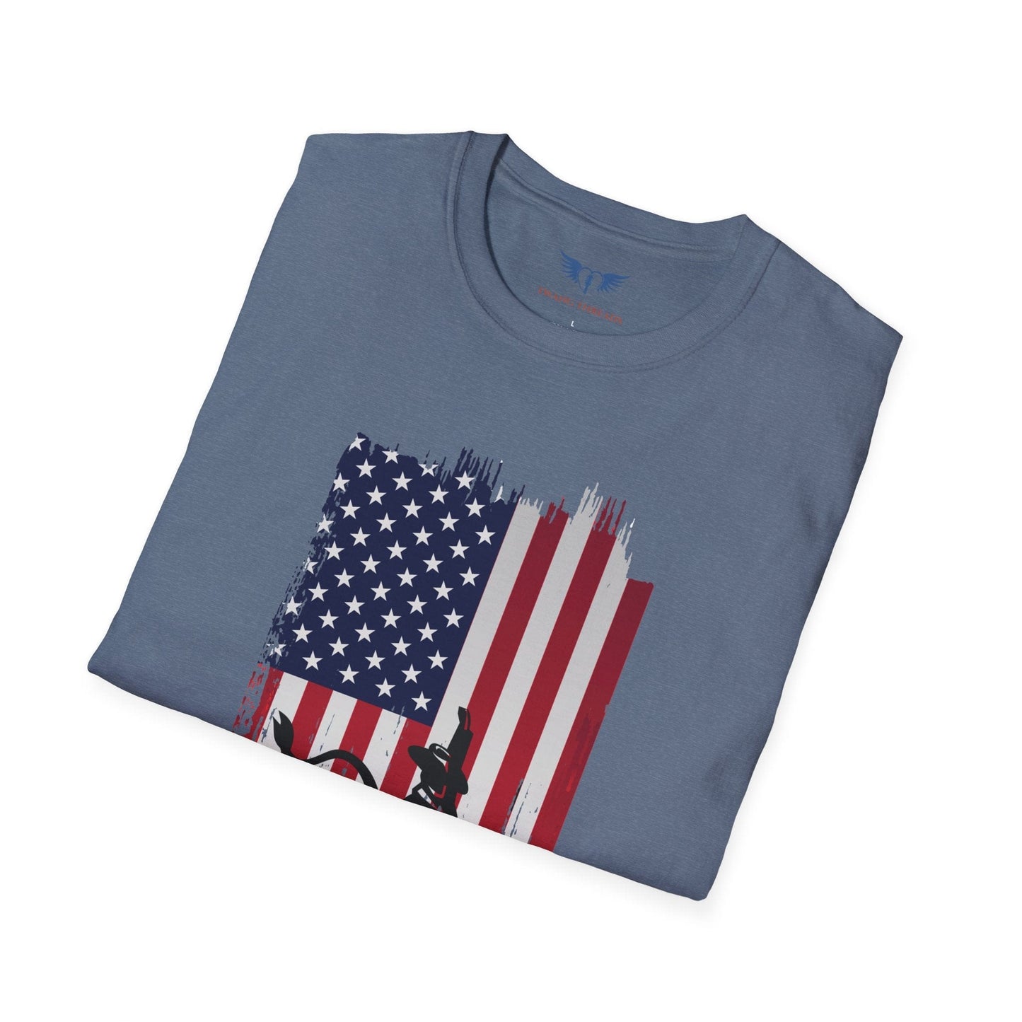 American Flag Bull Riding T-Shirt