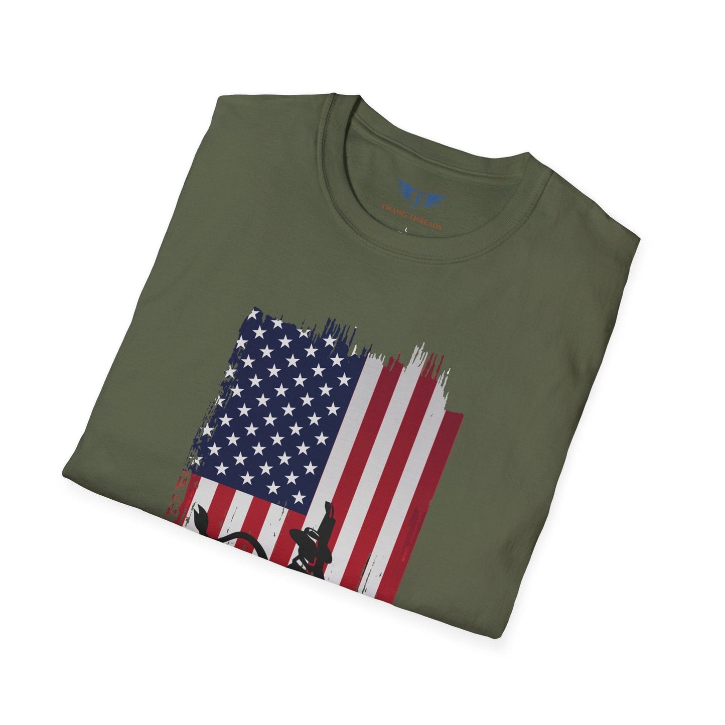 American Flag Bull Riding T-Shirt