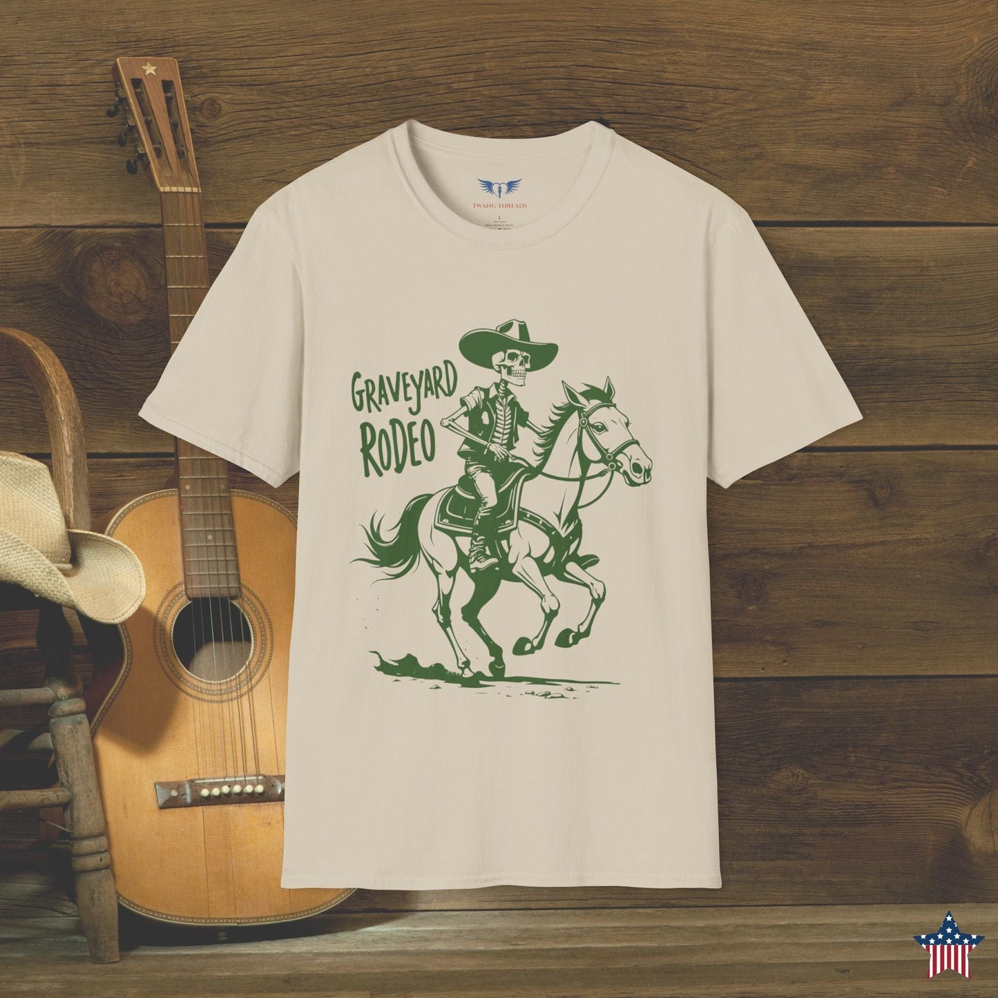 Graveyard Rodeo Skeleton Cowboy T-Shirt