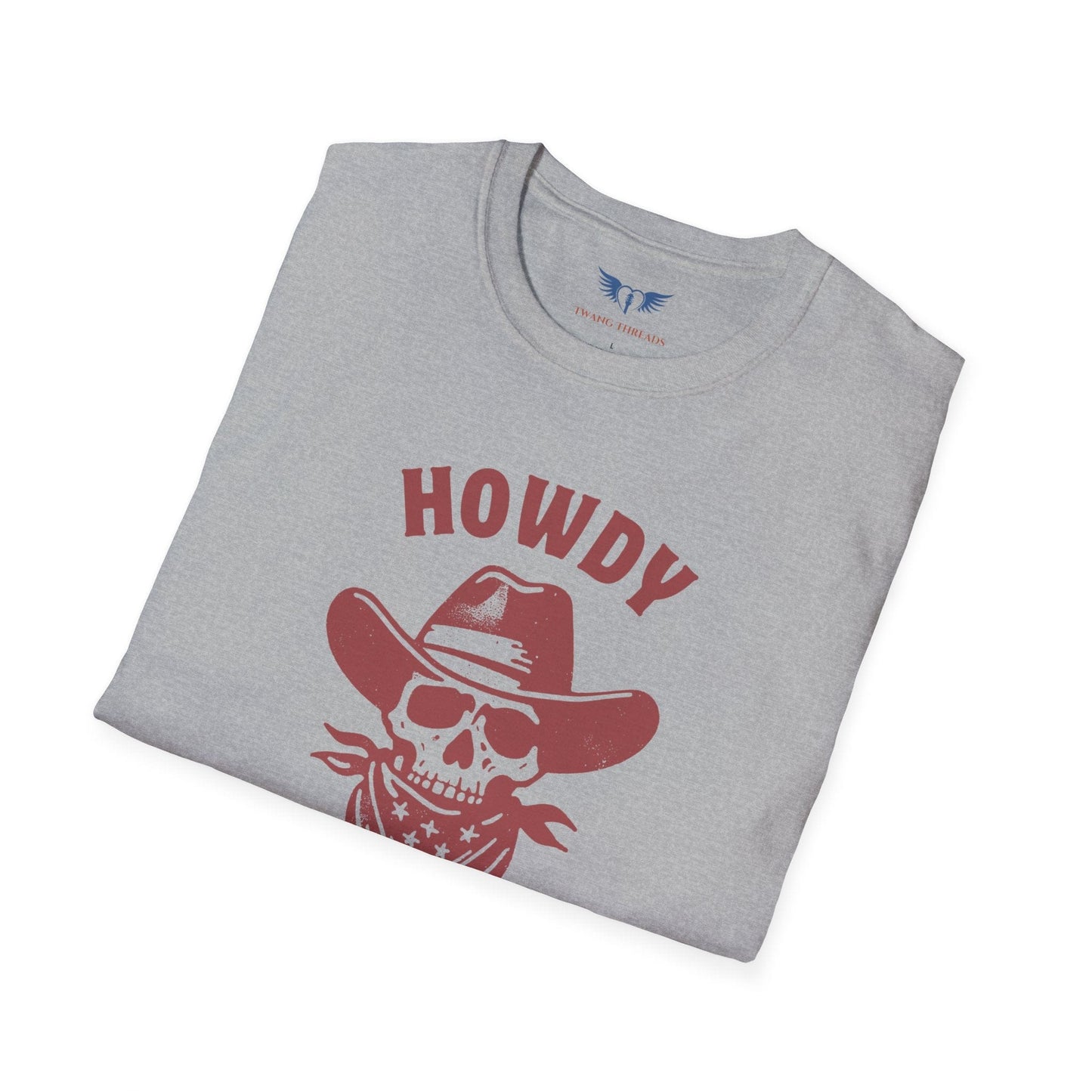 Howdy Partner Skull Western Cowboy T-Shirt