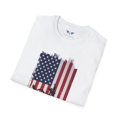 American Flag Bull Riding T-Shirt