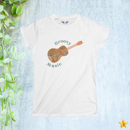 Groovy Music Guitar Women's T-Shirt