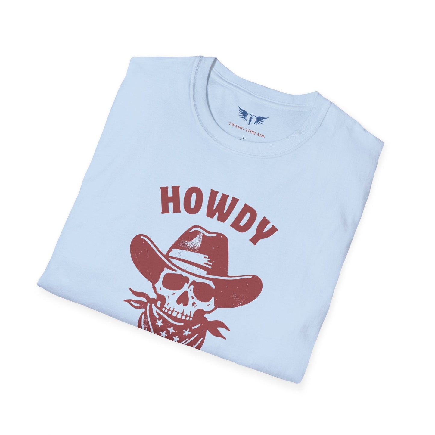 Howdy Partner Skull Western Cowboy T-Shirt