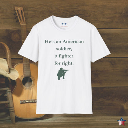 American Soldier Unisex T-Shirt - Fighter for Right